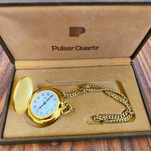 Pulsar Accessories Vintage Pulsar Bunel Quartz Gold Mens Pocket